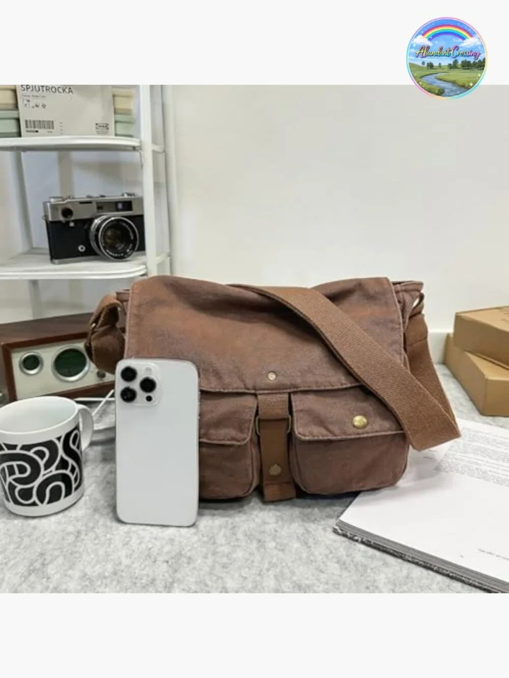 Vintage Canvas Messenger Bag Crossbody Shoulder Satchel